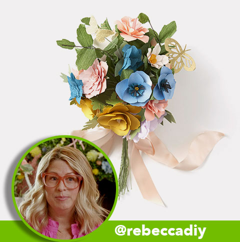 Paper flower bouquet made with influencer, @rebeccadiy