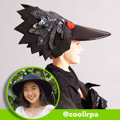 Crow headpiece with costume made with influencer, @coolirpa