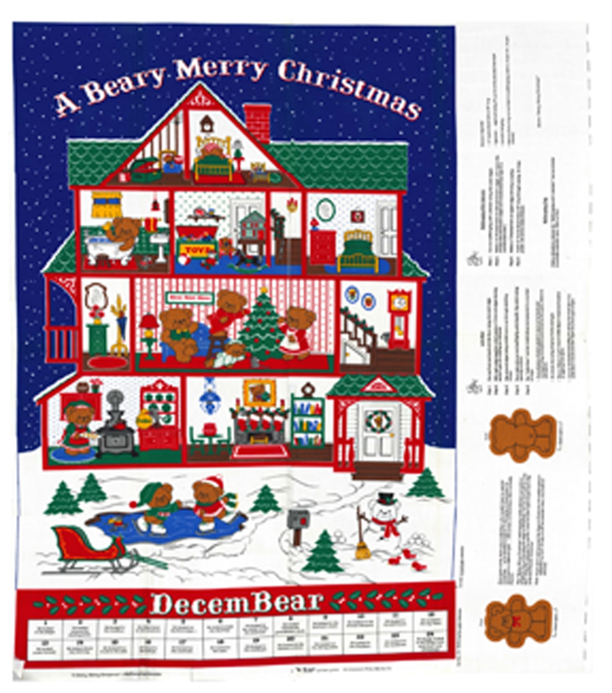 Holiday Inspirations Christmas FabricBeary Merry Christmas Advent