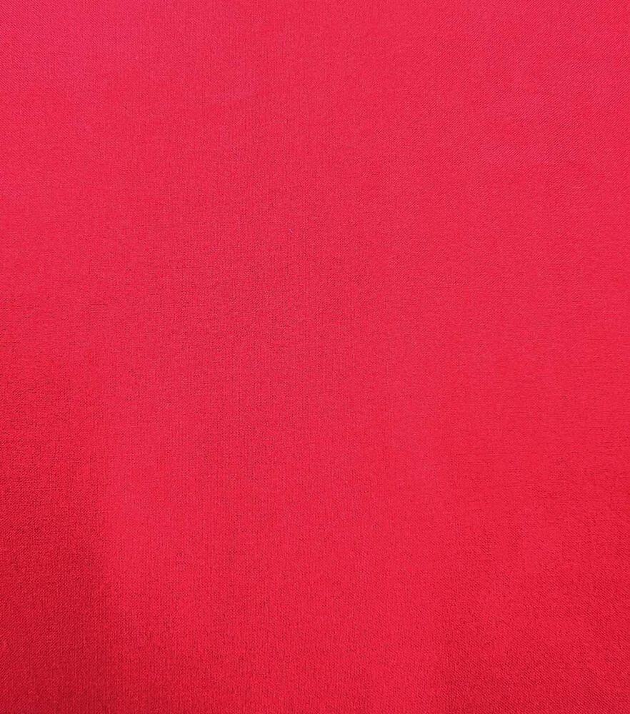 Solid Smocked Rayon Silky Challis Fabric, Red, swatch, image 6