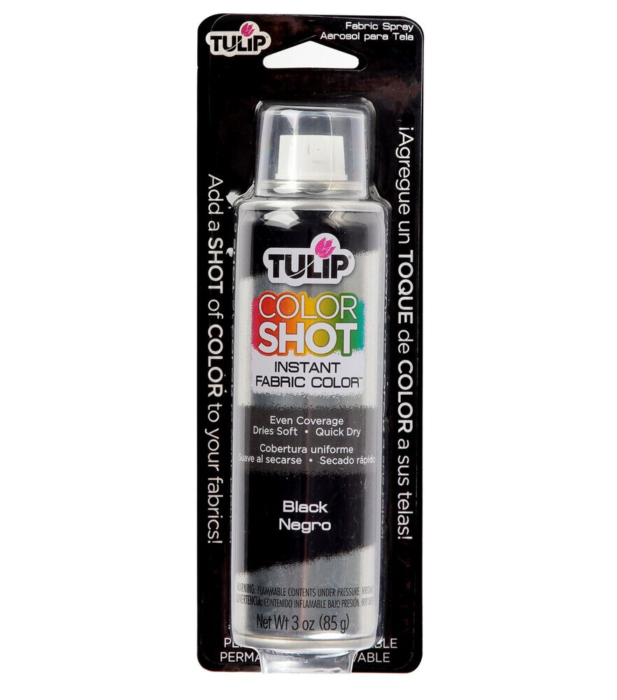 Tulip ColorShot Instant Fabric Color Spray 3oz, Black, swatch