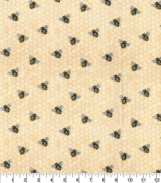 Fabric Traditions Honeycomb Bees Novelty Cotton Fabric (2 Yards Min.) - Quilt Cotton Fabric - Fabric