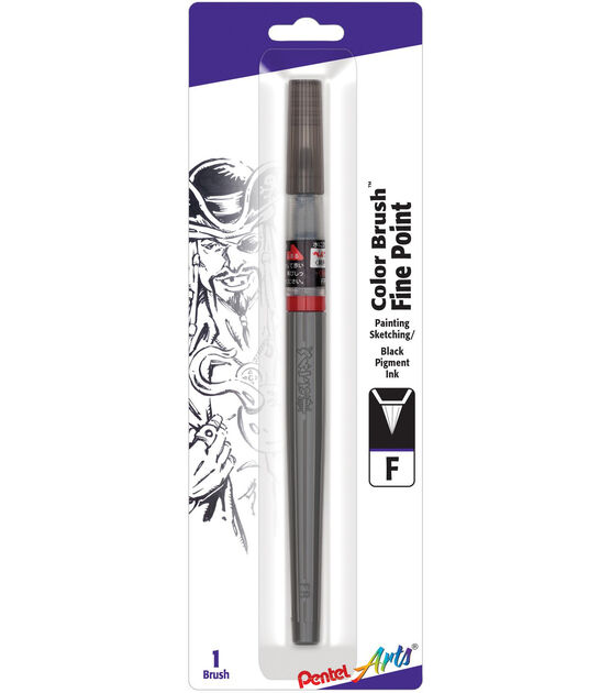 Pentel Color Brush Fine Tip Pen, Black Pigment - Artist & Craftsman Supply