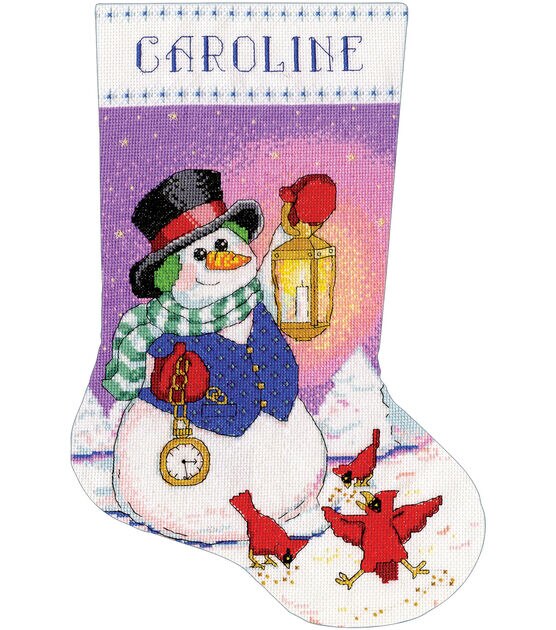 Design Works 17" Snowman Counted Cross Stitch Stocking Kit, , hi-res, image 2