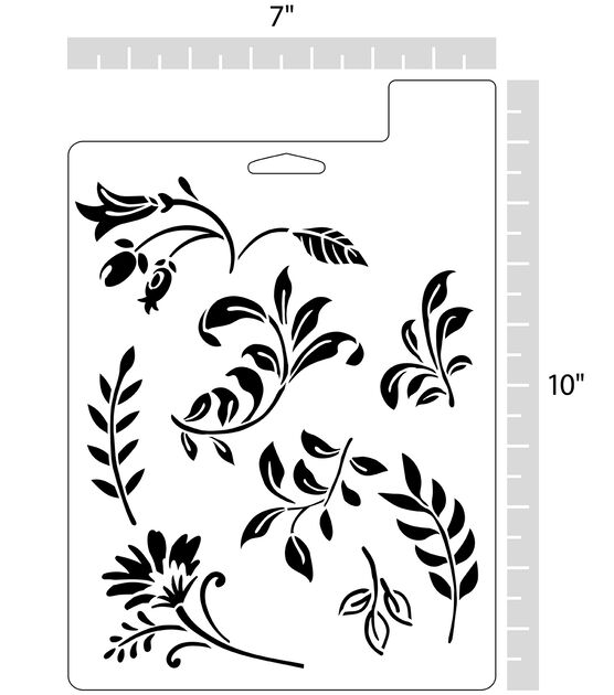 7" x 10" Flower Vines Paper Stencil by Top Notch, , hi-res, image 3