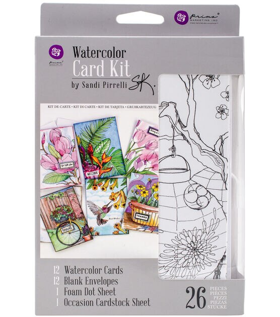 Prima Watercolor Coloring Card Kit Makes 12 | JOANN