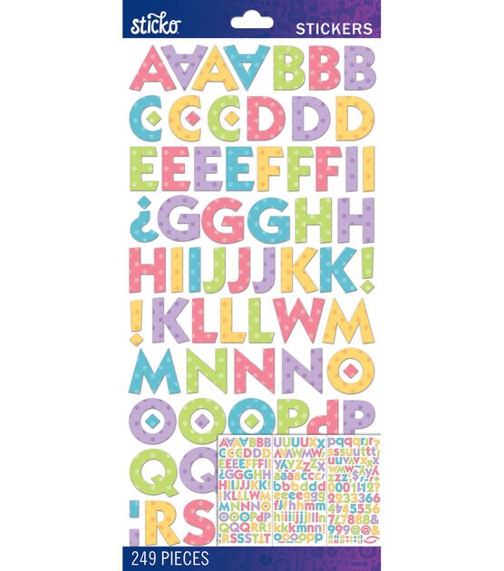 Sticko Alphabet Stickers - Funhouse Small Metallic Multi