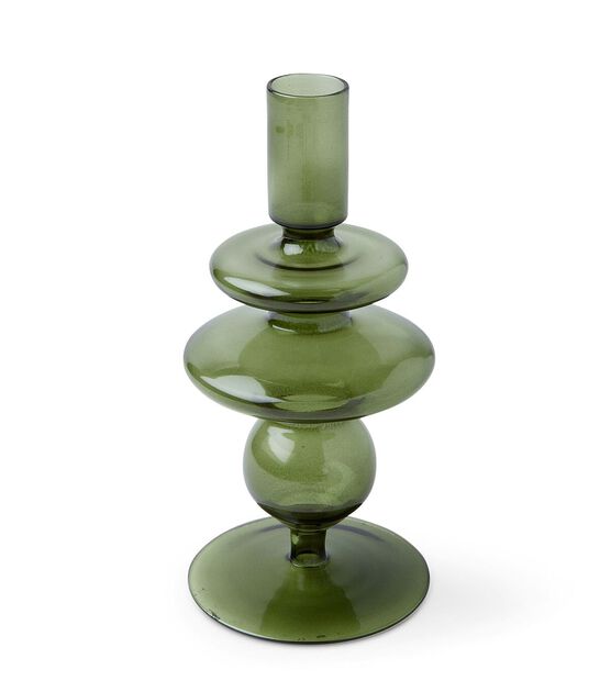 7.5" Spring Glass Abstract Taper Candle Holder by Place & Time, , hi-res, image 1