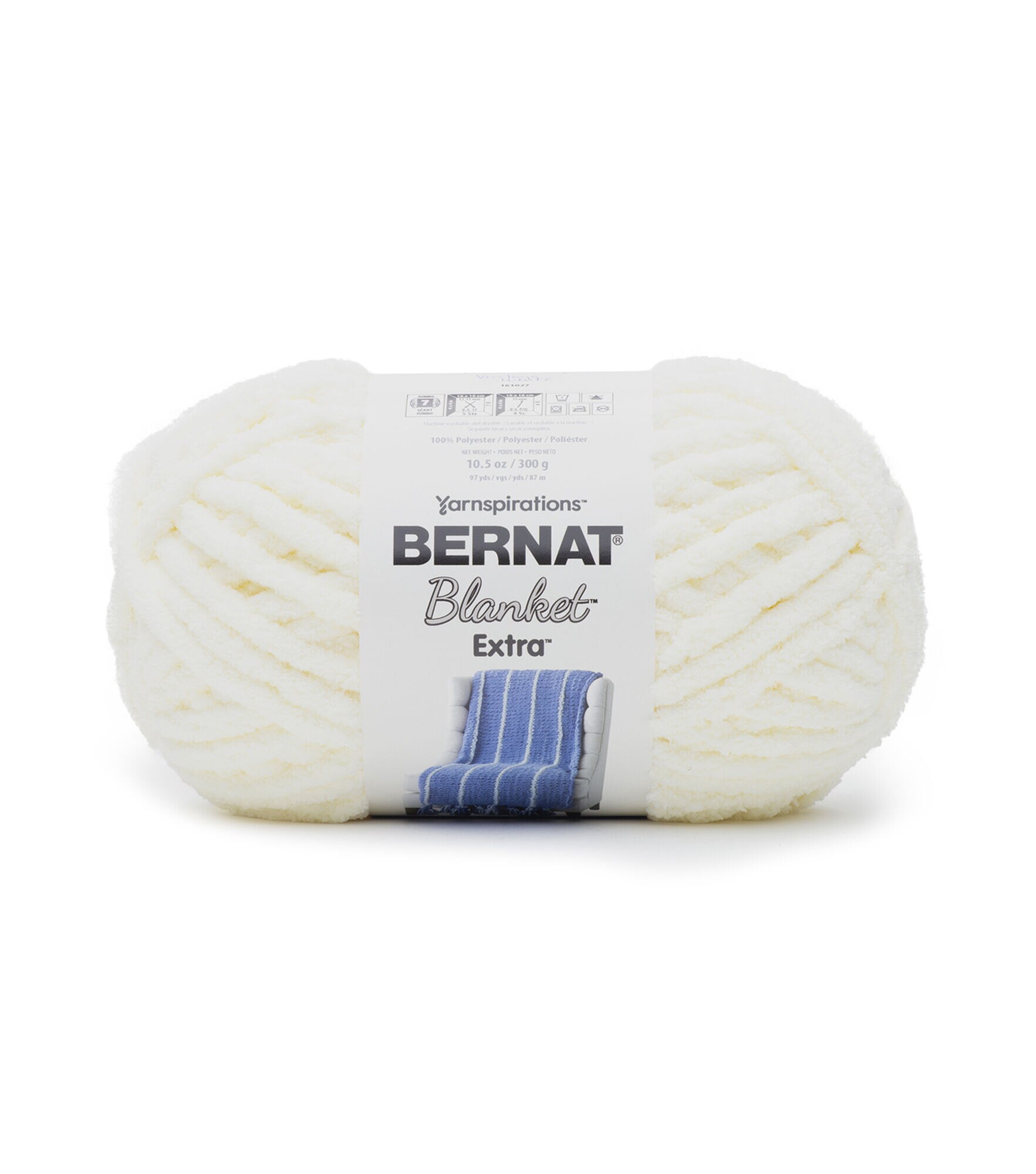 Bernat Blanket Extra 97yds Jumbo Polyester Yarn, Vintage White, hi-res