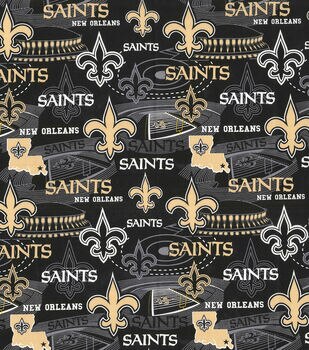 Fabric Traditions New Orleans Saints Cotton Fabric Helmet Logo