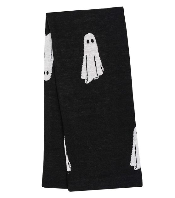 60" x 50"  Halloween Ghosts on Black Throw Blanket by Place & Time, , hi-res, image 2