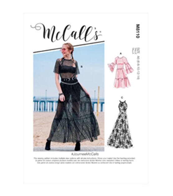 M8258 Size 6 to 24 Misses Dress & Top Sewing Pattern - 6-8-10-12-14 - Women's - Sewing Supplies