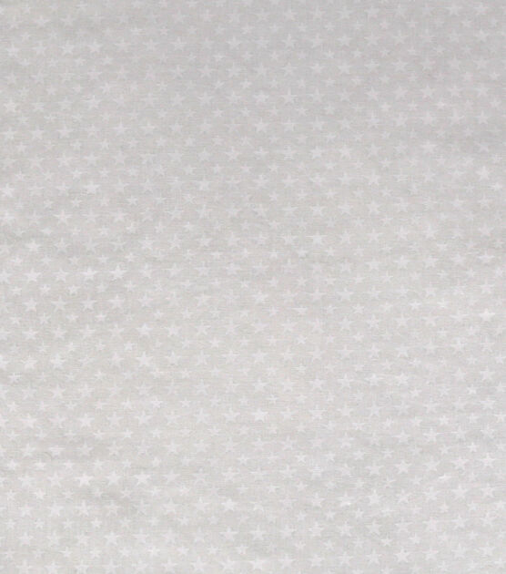 Patriotic Cotton Fabric-White Stars on Gray