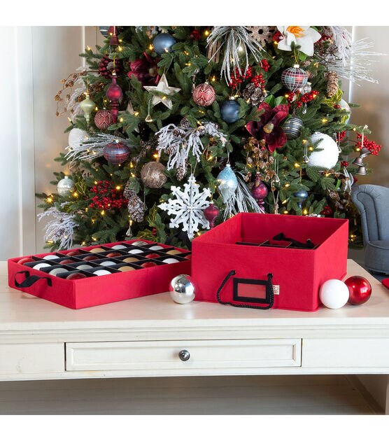 Treekeeper Santa's Bags Wrapping Paper Storage Box In Red