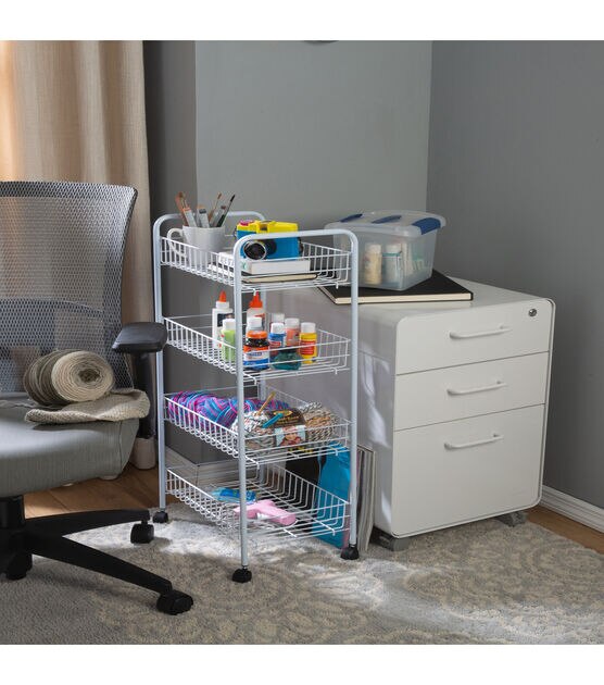 38 Rolling Storage Cart With 10 Plastic Drawers