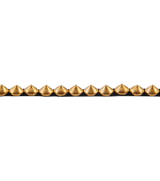 Yaya Han Iron on Rhinestone Trim 0.44 - Gold (2 Yards Min.) - Cosplay Trims - Fabric