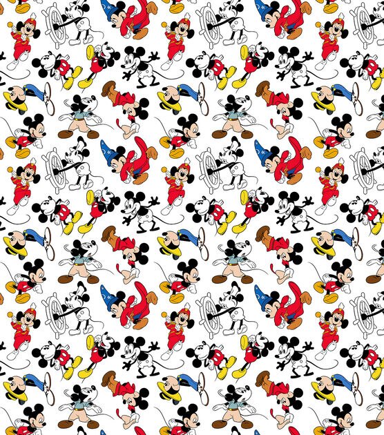Disney Mickey Mouse Cotton Fabric Mickey Through the Years, , hi-res, image 2