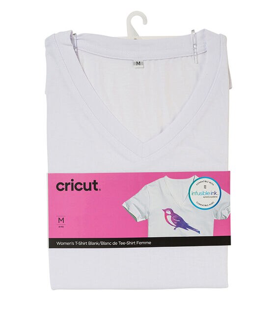 Cricut White Infusible Ink Women's V Neck T Shirt Blank