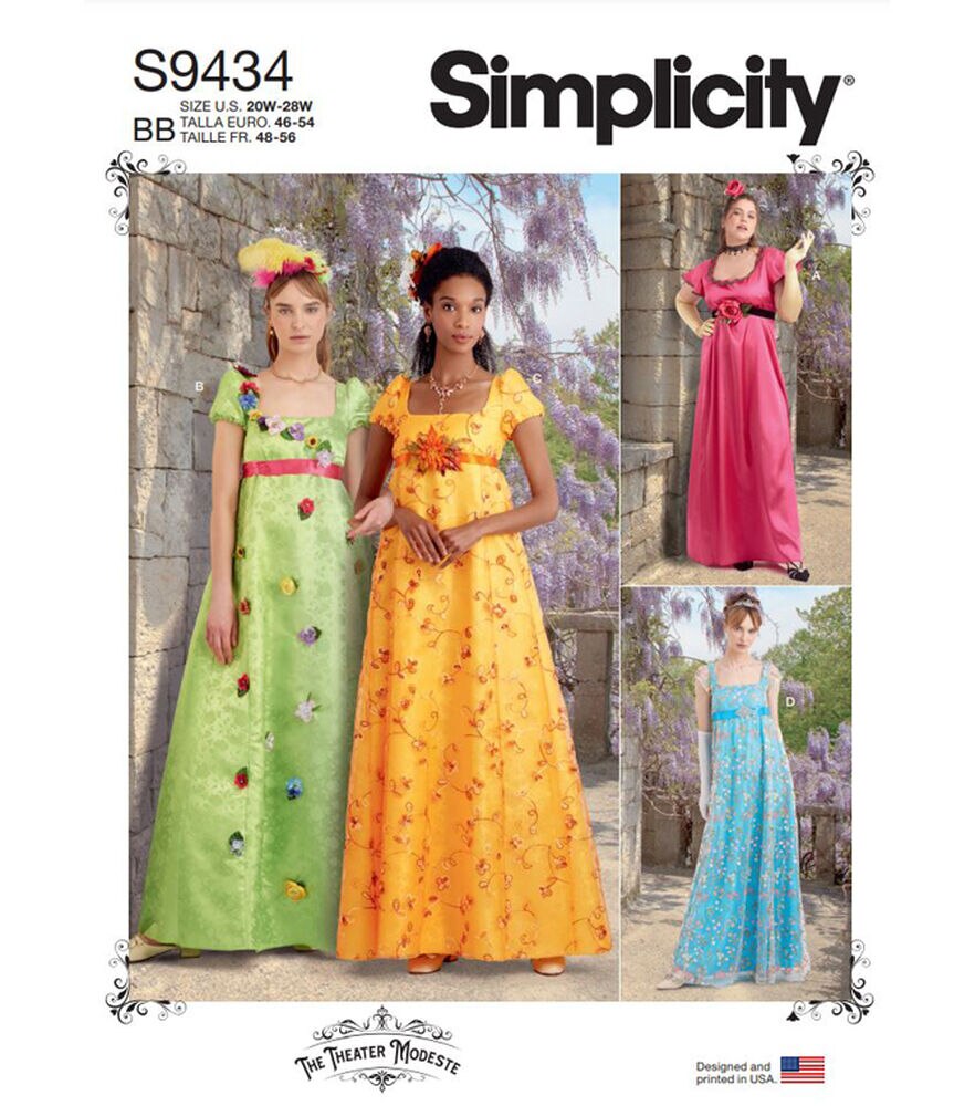 Simplicity S9434 Size 20w To 28w Misses And Womens Costume Sewing Pattern Joann 