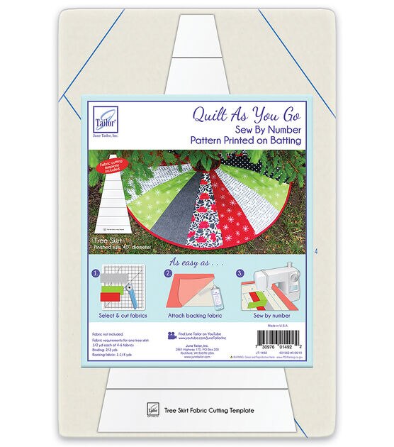 June Tailor Quilt As You Go Tree Skirt Pattern 40'' Diameter 1pc