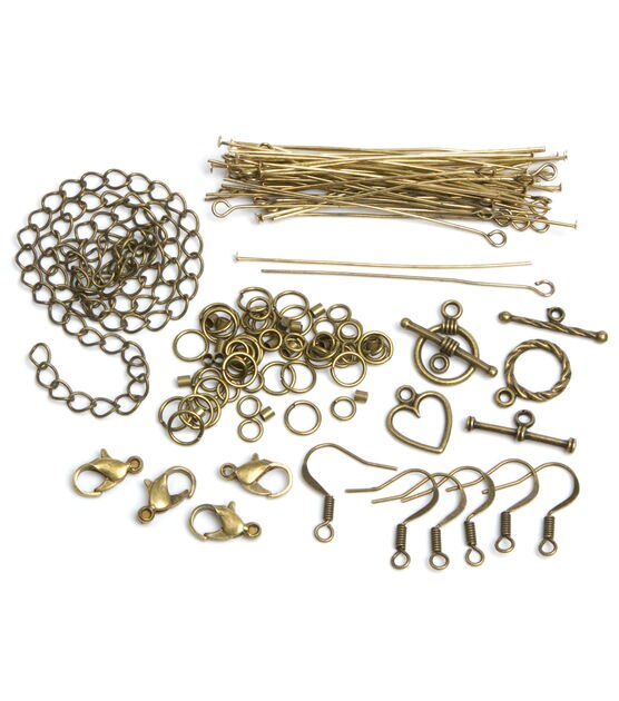 Jewelry Basics Starter Pack 145 pk Antique Gold
