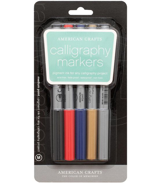 American Crafts Calligraphy Pen Set 5/Pkg