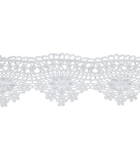 Wrights Venice Lace Trim 2.5'' White, , hi-res, image 2