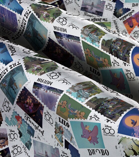 Disney 100 Stamps Digital Cotton Fabric, , hi-res, image 3