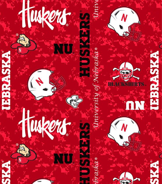 University of Nebraska Cornhuskers Fleece Fabric Digital Camo