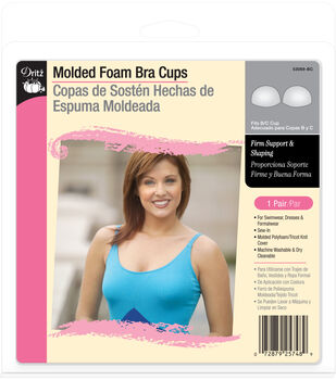 Non-Serged Molded Gel-Filled Sew-In Bra Cups - Size A/B - 1 Pair/Pack -  Black