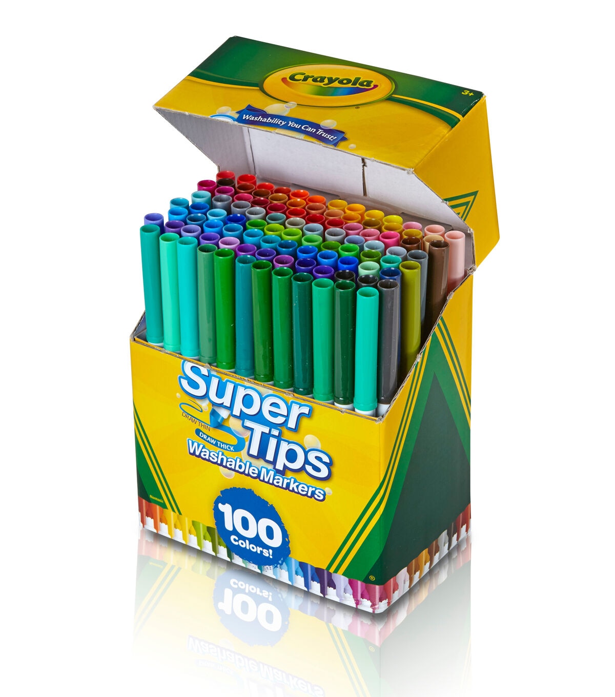 Super Tips Washable Markers, Broad/Fine Bullet Tip, Assorted Colors, 100/Set