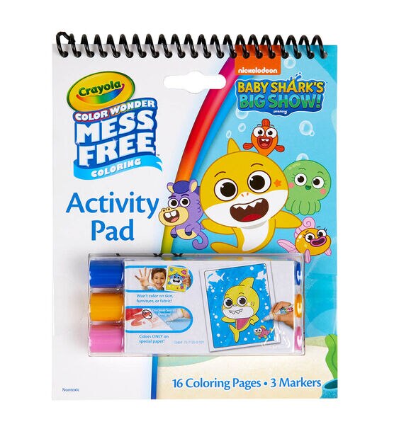 Baby Shark Coloring and Activity Set, Includes Flash Cards, Crayons, S