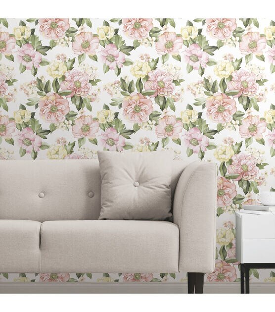 RoomMates Watercolor Floral Bouquet Peel and Stick Wallpaper