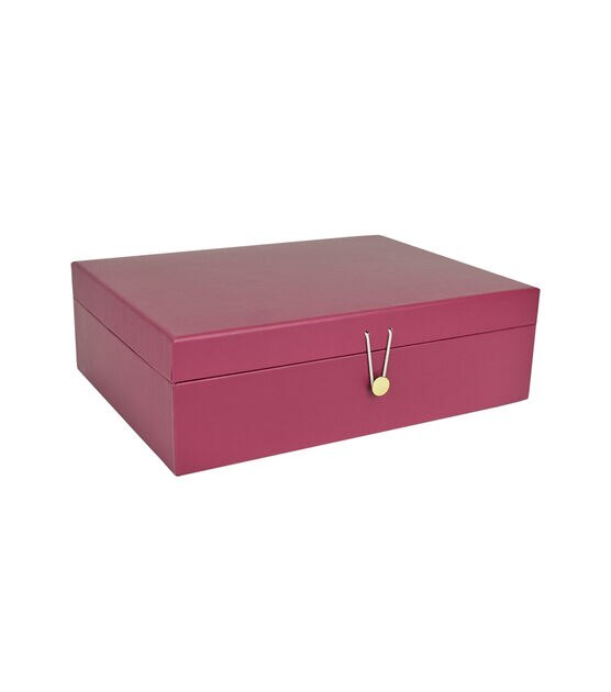 12.5" Pink Rectangle Box With Elastic Button Closure by Place & Time