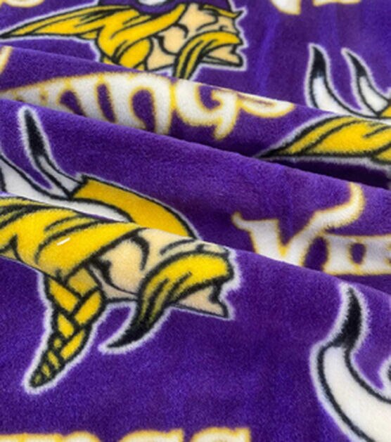 Minnesota Vikings Plaid Fleece Fabric - NFL Football Team Fleece