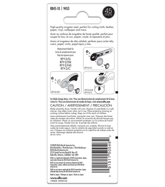 Olfa Rotary Blade Refill 45mm 10 Pkg, , hi-res, image 3