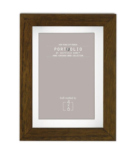 Sheffield Home 6" x 8" Matted to 4" x 6" Brown Rustic Tabletop Frame