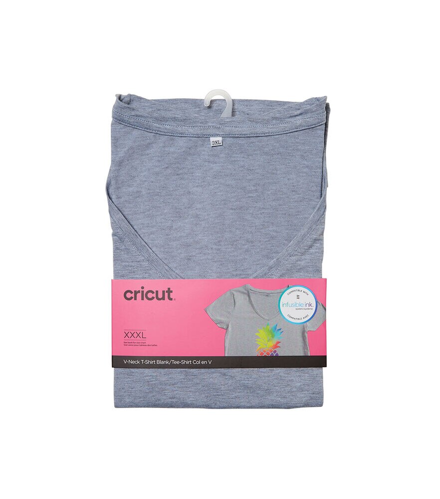 Cricut Gray Infusible Ink Women's V Neck T Shirt Blank, Xxx-large, swatch