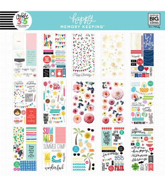 EC 0003 Yearly Holidays Planner Stickers, 50 Holiday Stickers 