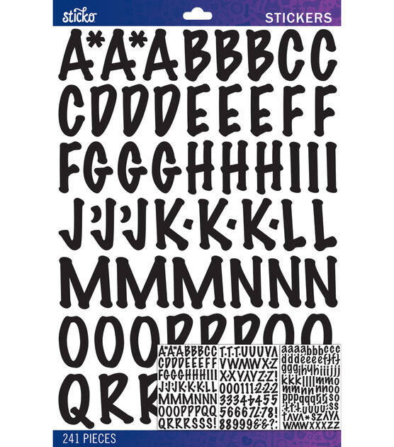 Sticko Alphabet Stickers-Fun House Black Metallic – American Crafts