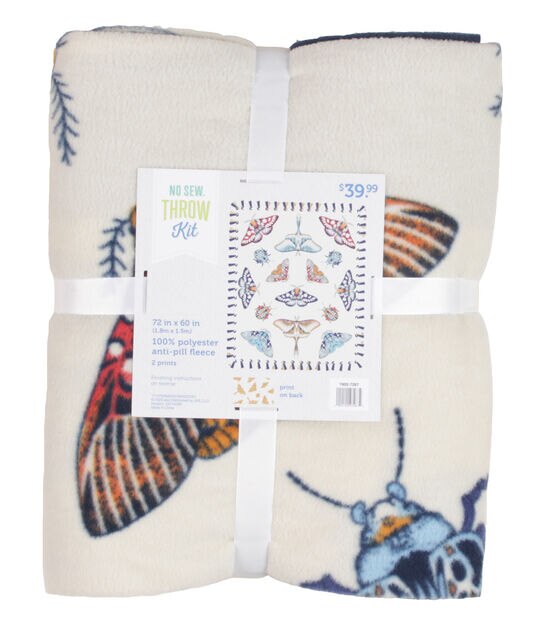 72 Wide Moth No Sew Fleece Blanket