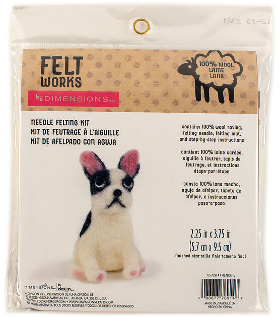 Dimensions 4 Frenchie Wool Roving Needle Felting Kit