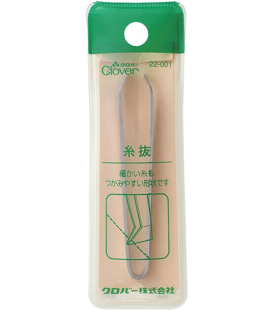 Clover Thread Tweezers W/ Flat End & Sharp Point - WAWAK Sewing