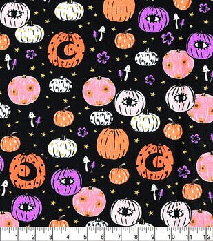 Witches Hats And Pumpkins Halloween Cotton Fabric