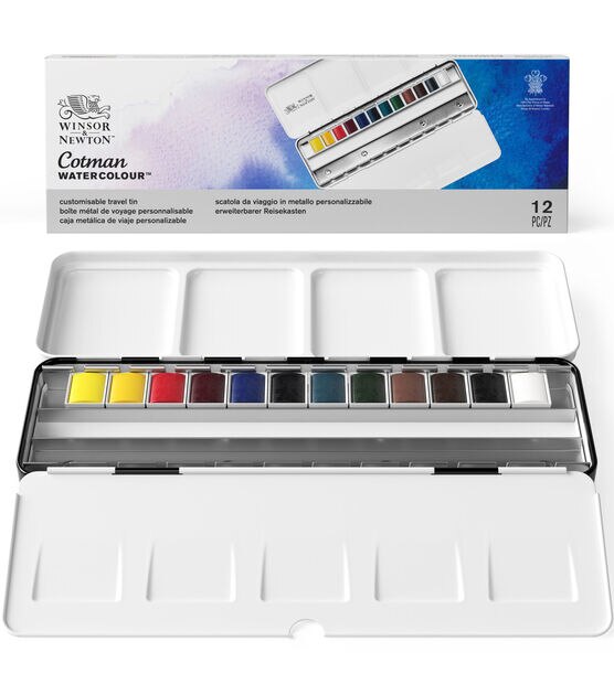 Winsor & Newton Cotman Watercolor Blue Box Pan Set 12ct, , hi-res, image 2