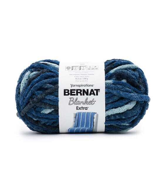 Bernat Blanket Extra Softened Blue Yarn - 2 Pack of 300g/10.5oz - Polyester  - 7 Jumbo - 97 Yards - Knitting/Crochet 