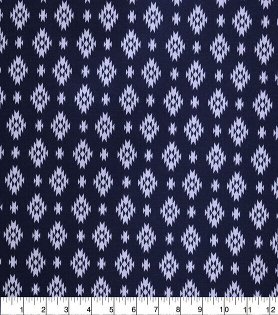 Southwest Tribal Print on Navy Quilt Cotton Fabric by Quilter's Showcase