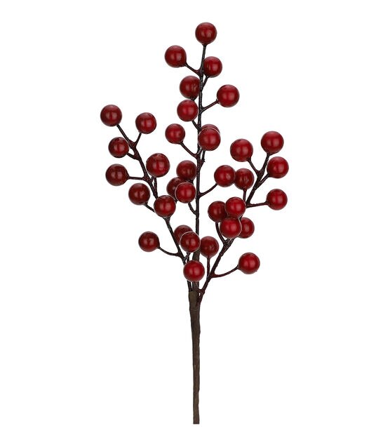 6 Pcs Artificial Berry Stems Christmas Tree Picks- Glitter White Berry  Picks wit