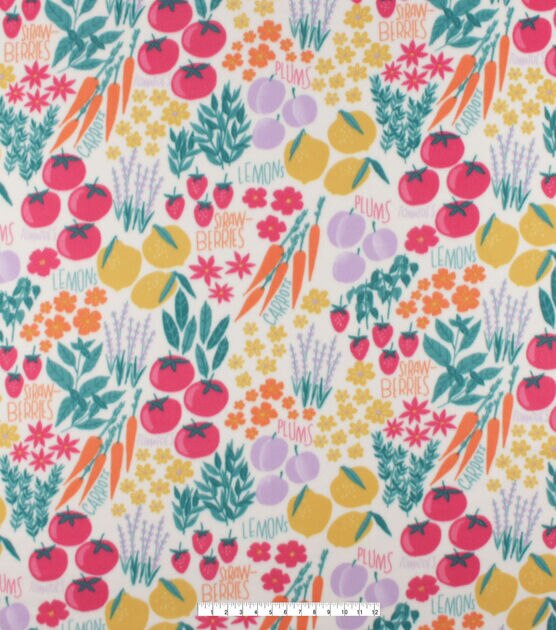 Multi Strawberries Blizzard Fleece Fabric