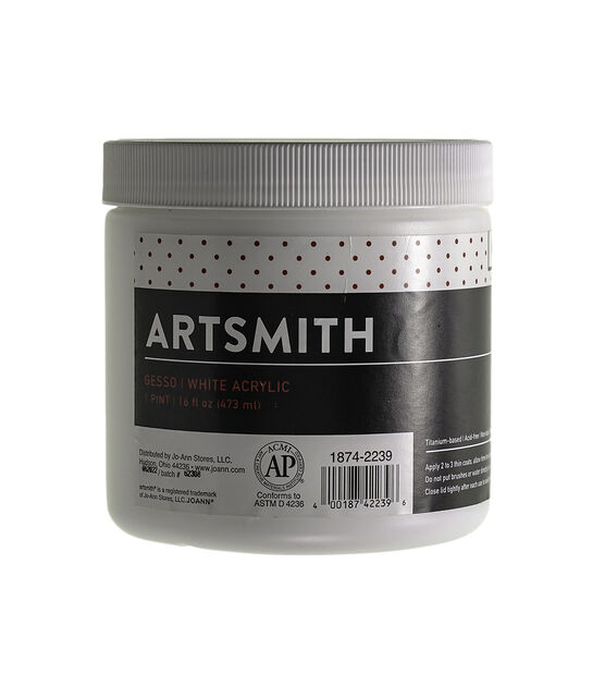 Acrylic Gesso for Painting 16oz - White Gesso Surface Primer for